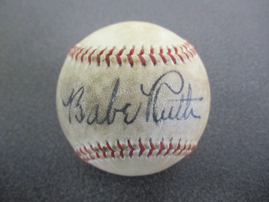 Babe Ruth Signed Official American League Baseball, William Harridge, Pres (1 of 6)