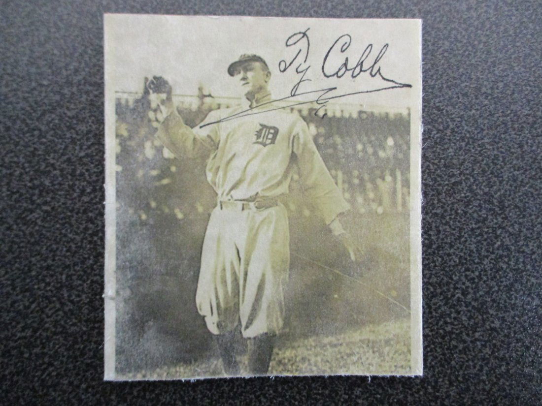 Ty Cobb Signed Photo Measuring 4” x 3 1/2” (1 of 4)