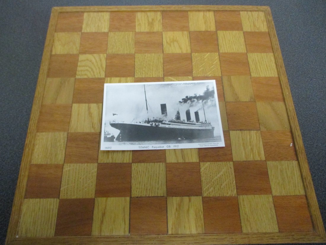 RMS Titanic: Handmade Chessboard from the RMS Titanic Wreckage, Crafted by WJ Parker of SS Minia (1 of 7)