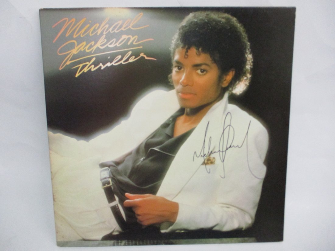 Autographed Michael Jackson "Thriller" Album Cover with Certificate of Authenticity (COA) (1 of 6)