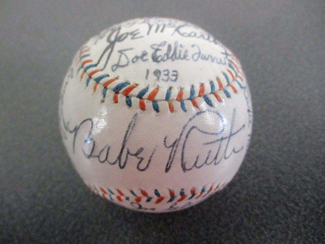 1933 New York Yankees Championship Team Autographed Baseball with COA (1 of 8)