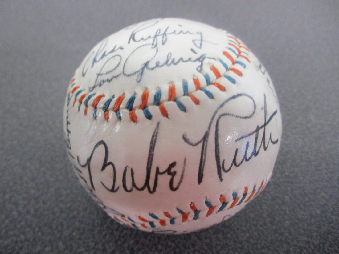 1932 New York Yankees Team-Signed Baseball - 20 Authentic Signatures from the Championship Season! (1 of 10)