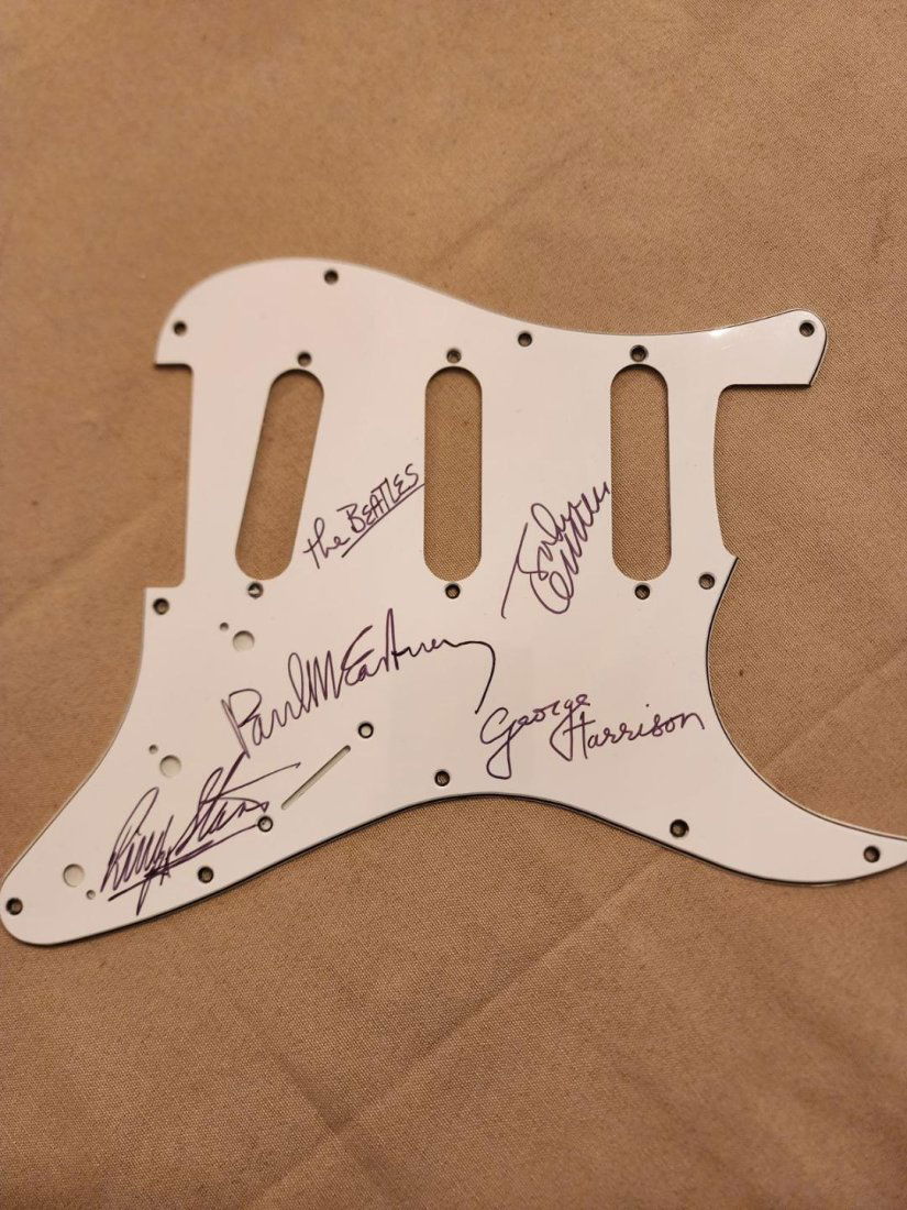 The Beatles Signed 1960's Original Guitar Pick Guard by All Four Beatles with COA (1 of 1)