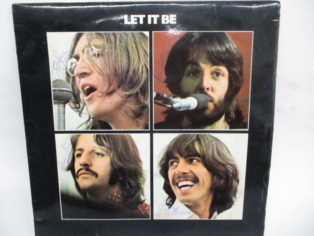 Rare Collectible: Beatles 'Let It Be' Signed Album with All 4 Signatures and COA (1 of 6)