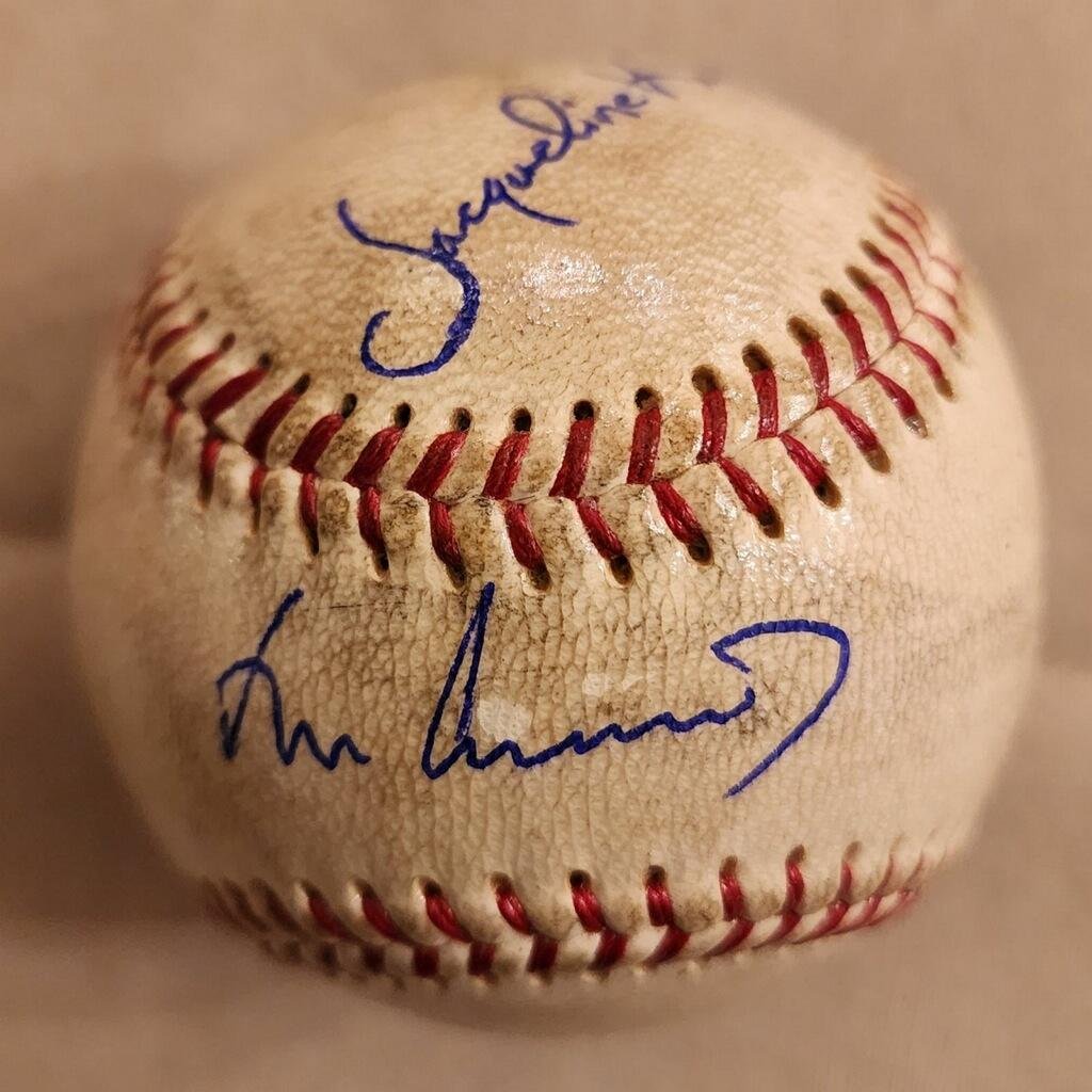 John F. Kennedy and Jacqueline Kennedy Signed Official National League Spalding Baseball w/COA (1 of 6)