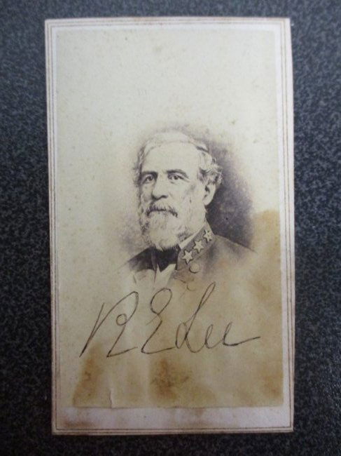 Robert E. Lee Signed Civil War CDV cartes- de visite Card - Authenticity Certified (COA) (1 of 5)
