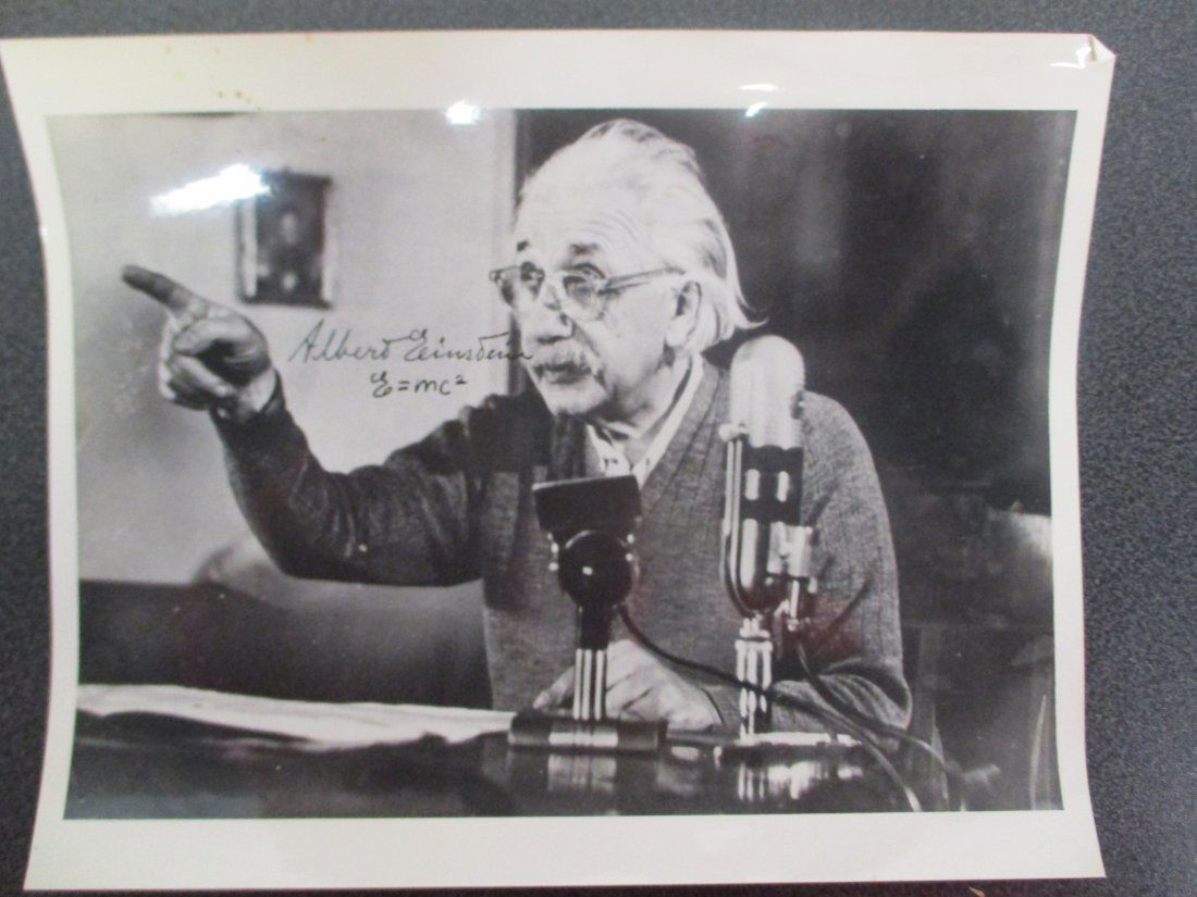 Albert Einstein Signed Photo Featuring E=mc² – Rare Collectible with COA (1 of 6)
