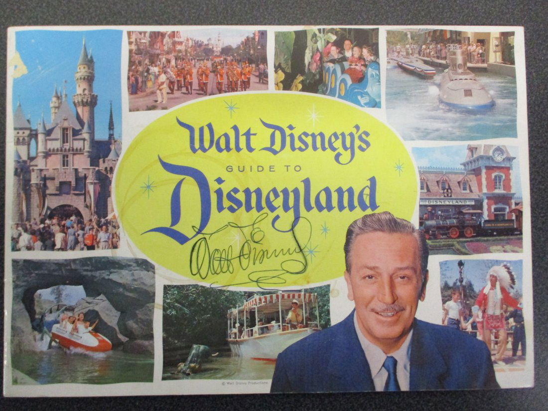 Walt Disney-signed "Walt Disney's Guide to Disneyland 1960" with Certificate of Authenticity (COA) (1 of 7)