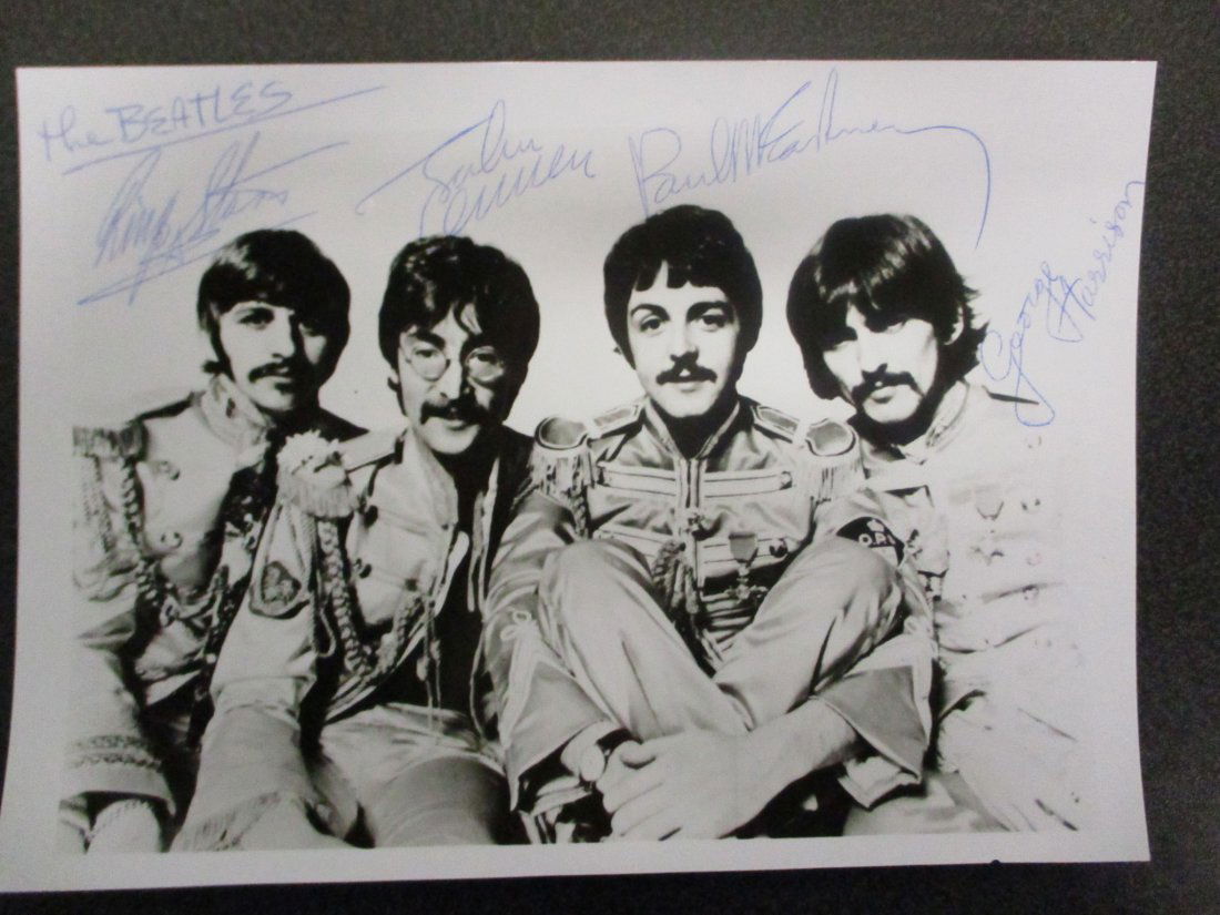 Iconic Harmony: Beatles-Signed Photo, Authenticated, and Timelessly Captured (1 of 9)
