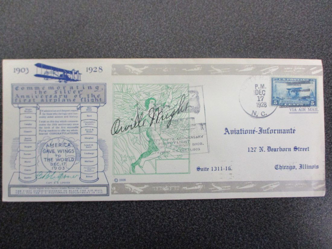 Wings of History: Orville Wright Signed Envelope - Authentic Aviation Legacy with COA (1 of 7)