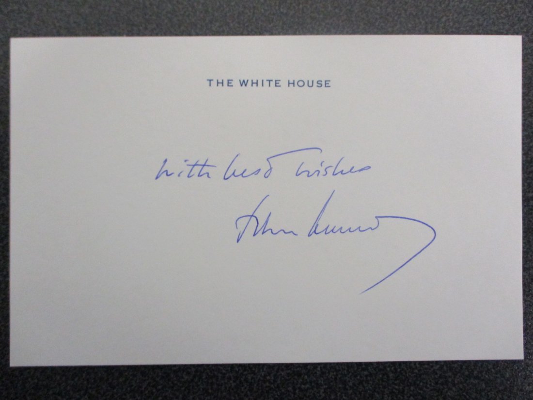John F. Kennedy Autographed White House Card - Presidential Elegance with COA (1 of 5)