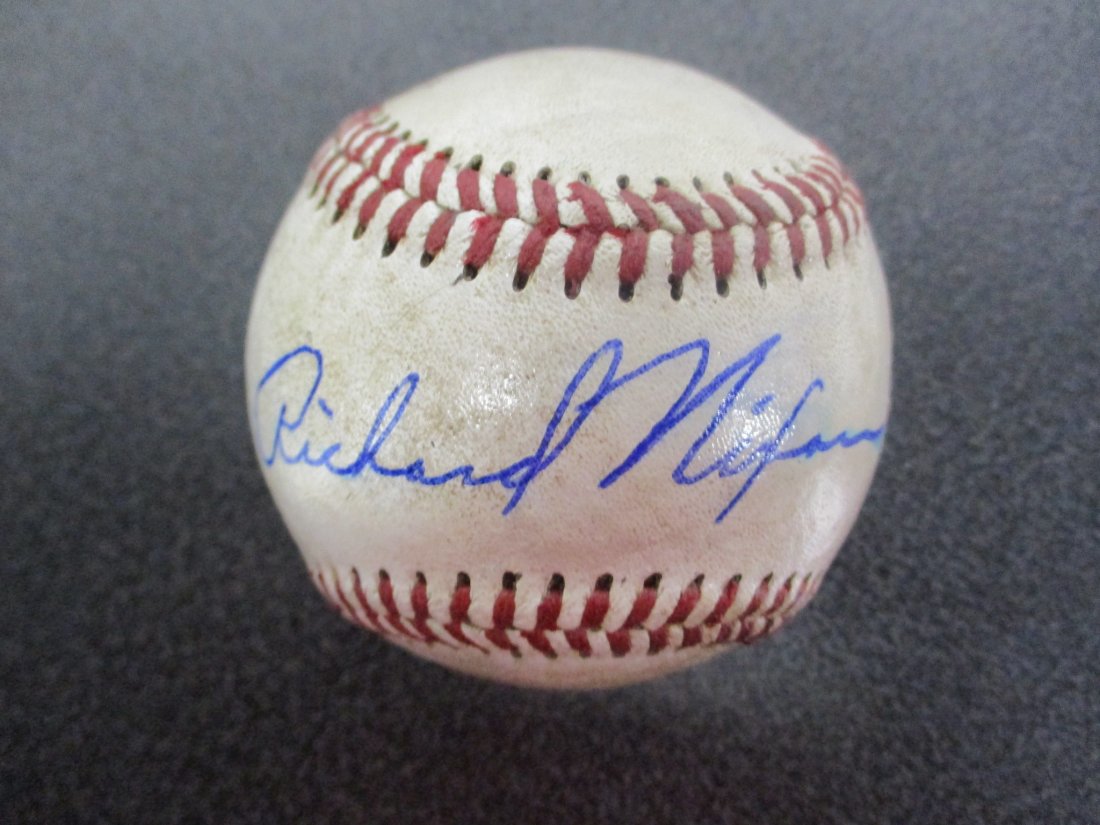Presidential Elegance: Richard Nixon Autographed Baseball with COA (1 of 5)