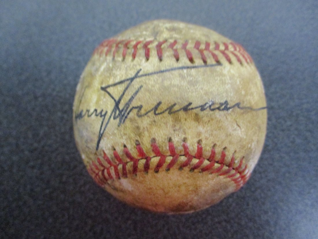 Historic Penmanship: Harry Truman Autographed Baseball with COA (1 of 5)