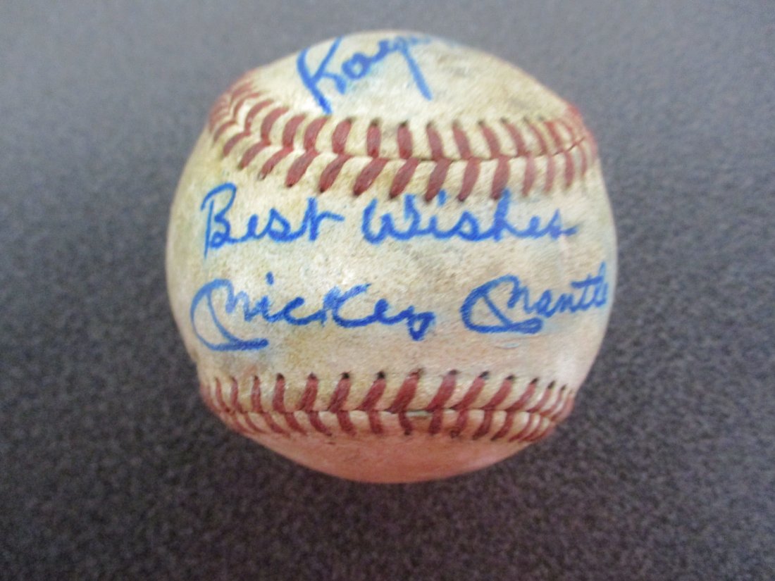 Legendary Duo: Mickey Mantle and Roger Maris Dual-Signed Baseball with COA (1 of 5)