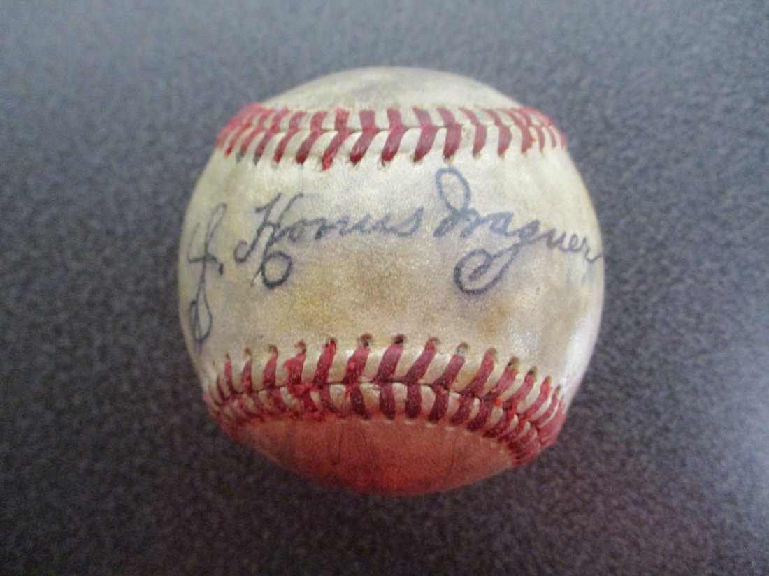 Timeless Elegance: Honus Wagner Autographed Baseball with COA (1 of 6)
