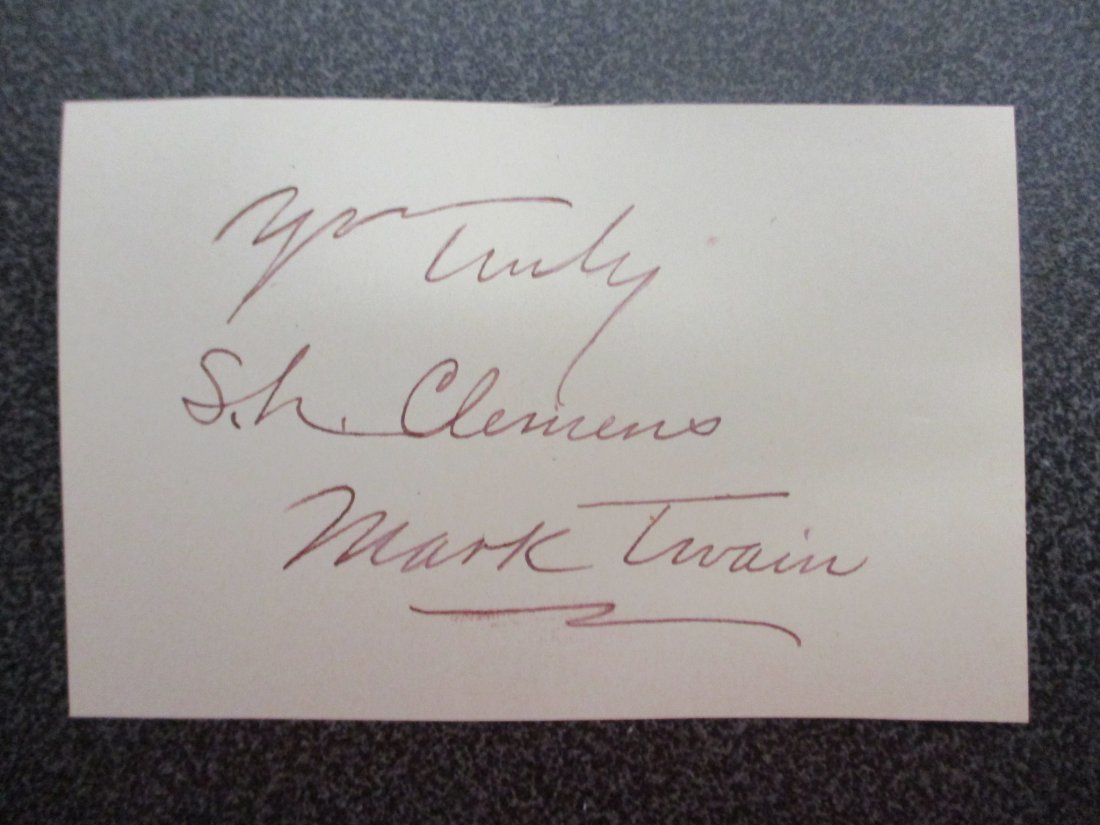 Mark Twain's Signature Elegance - Rare Cut Signature with Certificate of Authenticity (COA) (1 of 5)