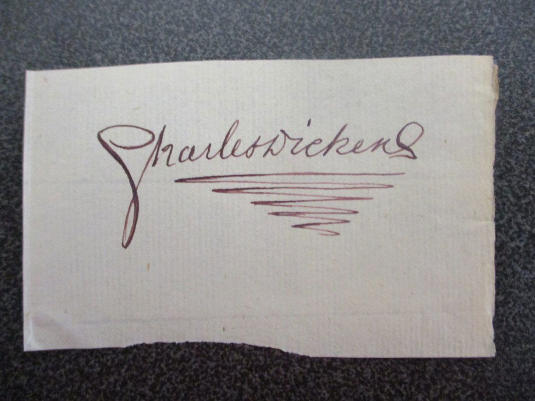 Charles Dickens Autographed Cut Signature - A Literary Masterpiece with COA (1 of 5)