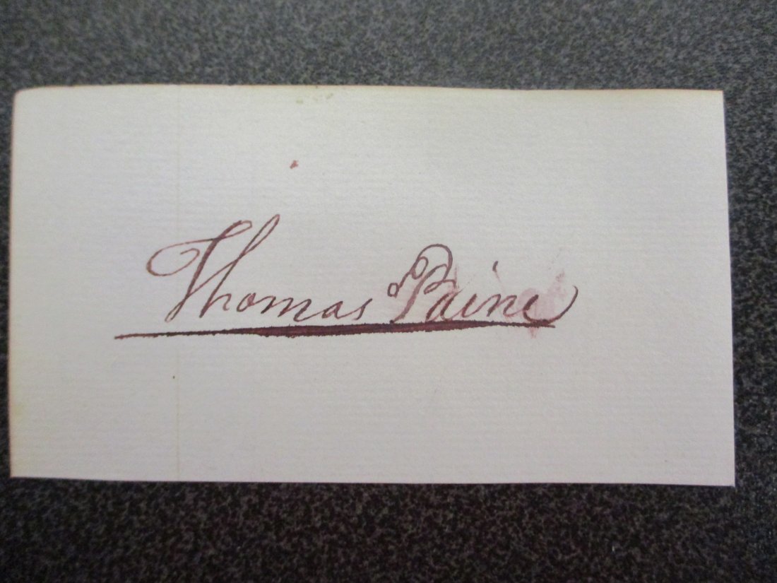 Thomas Paine's Revolutionary Pen: Authentic Signed Cut Signature with COA (1 of 5)