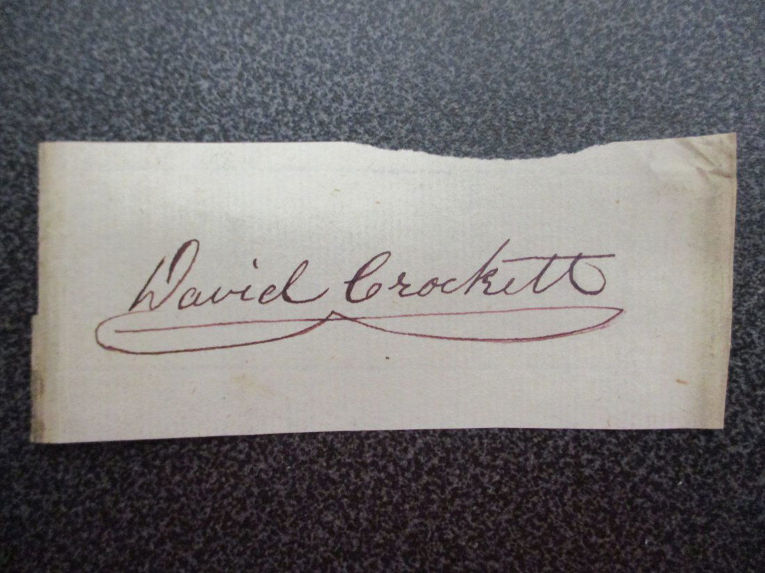 Davy Crockett's Frontier Legacy: Authentic Signed Cut Signature with COA (1 of 5)