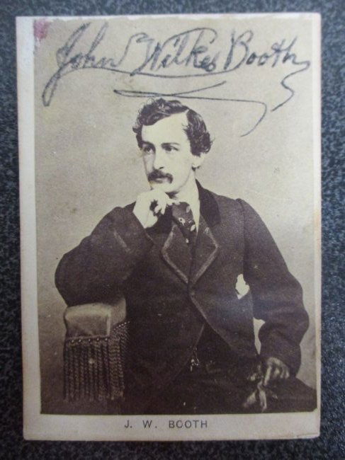 John Wilkes Booth Signed CDV Card w/ COA (1 of 4)