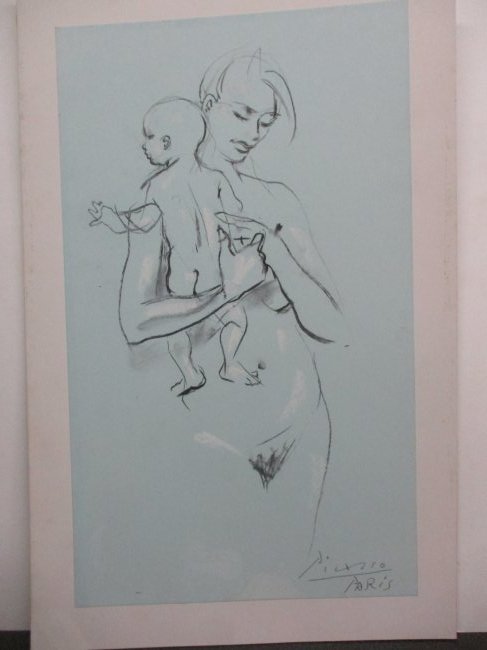 Maternal Harmony: Picasso's Tender Embrace Print (16 x 10) with Certificate of Authenticity (1 of 3)