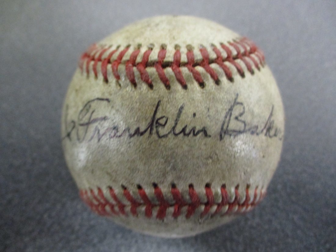 Joe Franklin Baker Signed Baseball w/ COA (1 of 4)