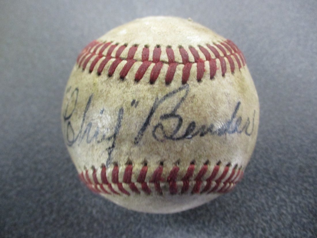 Chief Bender Autographed Baseball – A Vintage Gem from a Hall of Famer with COA (1 of 4)