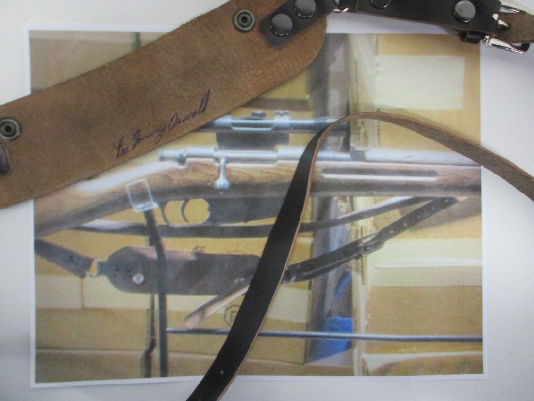 Lee Harvey Oswald Signed Leather Rifle Strap wit Engraved/Stamped "LHO" Initials: Lee Harvey Oswald Signed Leather Rifle Strap wit Engraved/Stamped "LHO" Initials. Lee Harvey Oswald (October 18, 1939 – November 24, 1963) was a U.S. Marine veteran who assassinated John F. Kennedy,