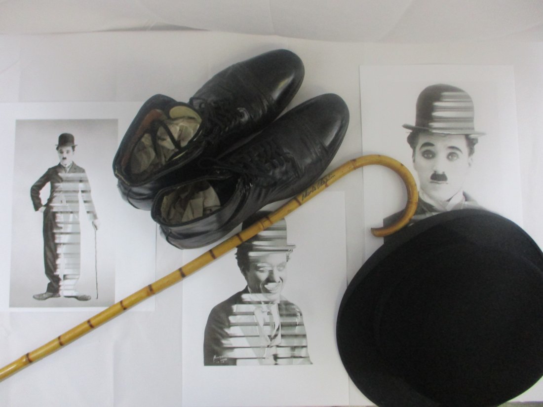 Charlie Chaplin Autographed Shoes, Stetson Derby Hat, and Cane from Chaplin Studios (1 of 10)