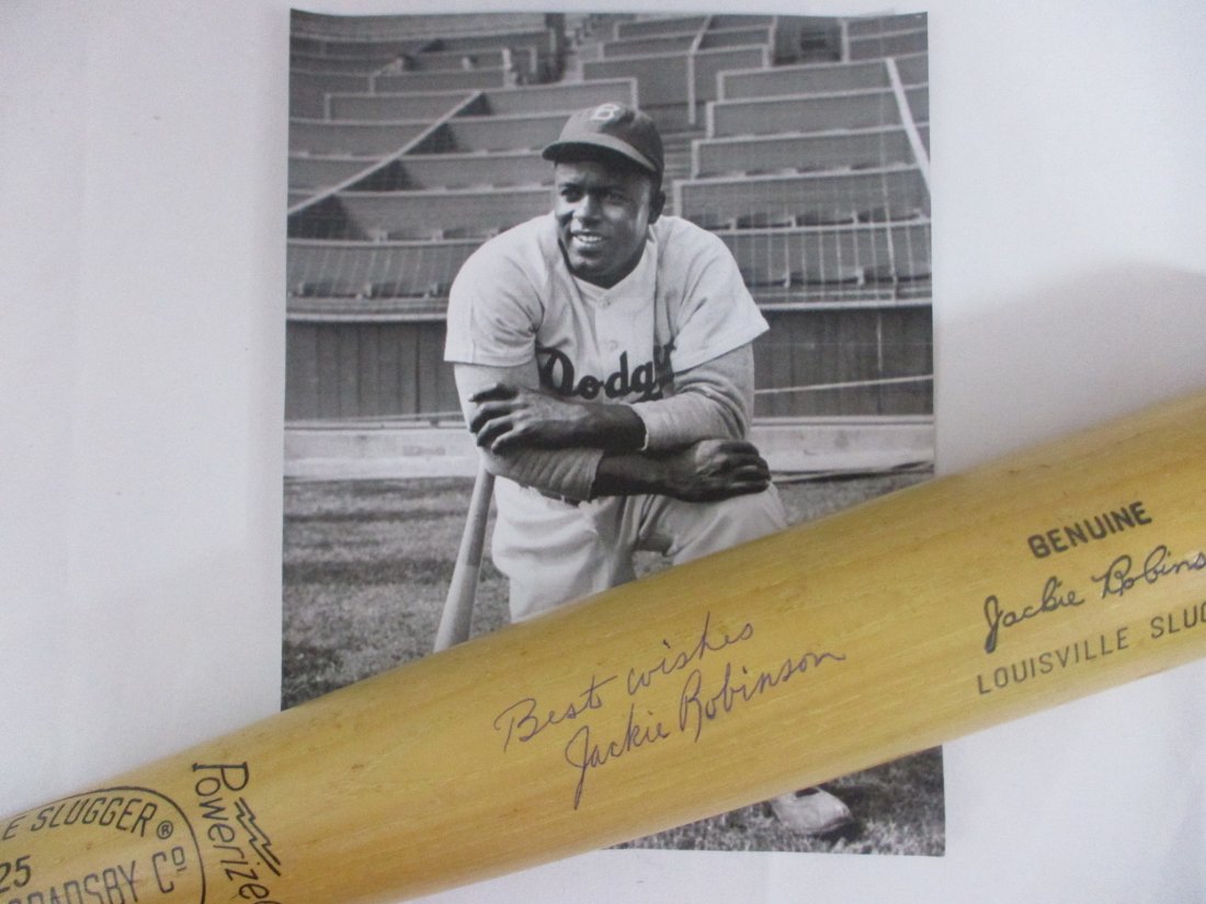 Jackie Robinson Autographed Hillerich & Bradsby Genuine Baseball Bat – Best Wishes Inscription (1 of 7)