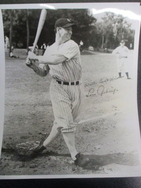 Lou Gehrig Signed Photograph with Best Wishes Inscription 8" x 10" - Rare Collectible with COA (1 of 4)