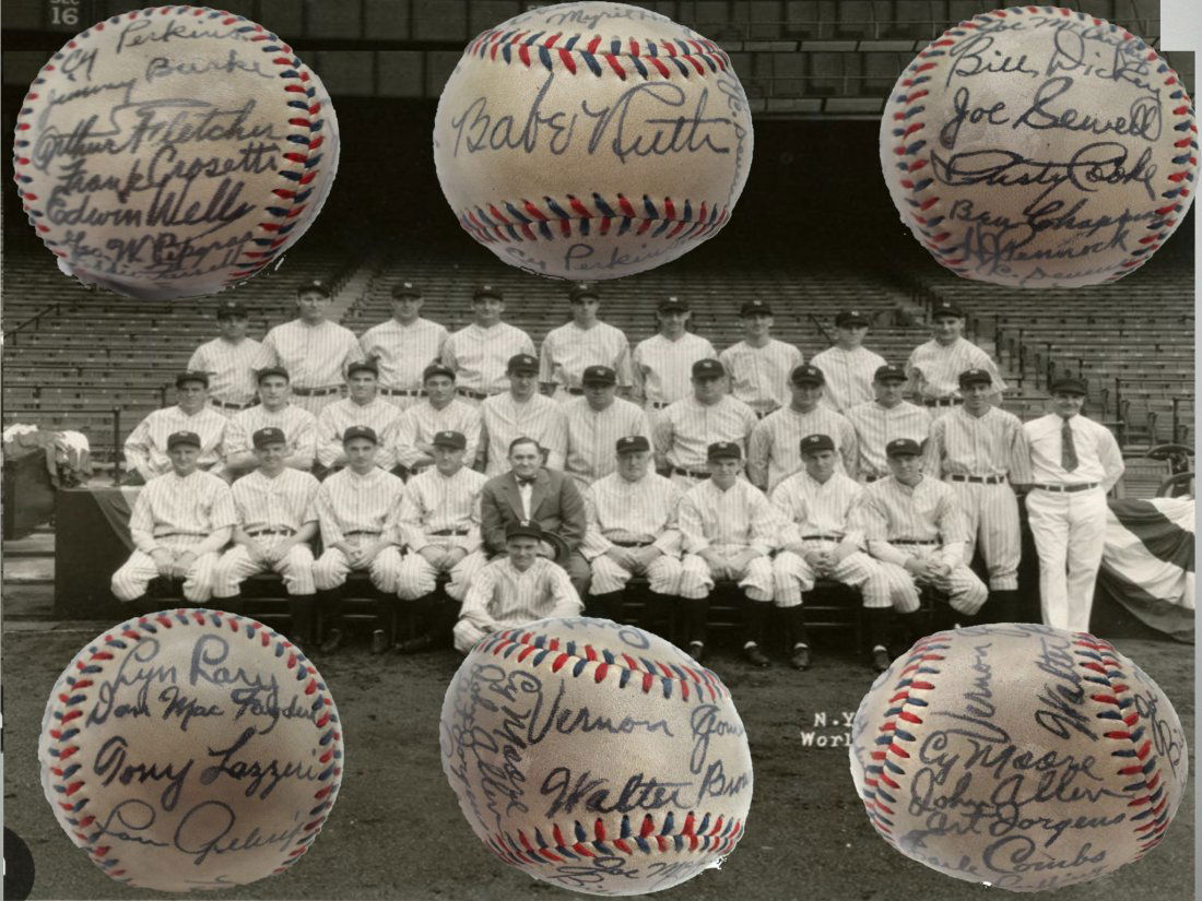 1932 New York Yankees Team Signed Baseball with COA - Babe Ruth, Lou Gehrig (1 of 7)