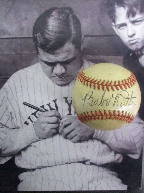 Authentic Babe Ruth Signed Official American League Baseball with COA (1 of 3)