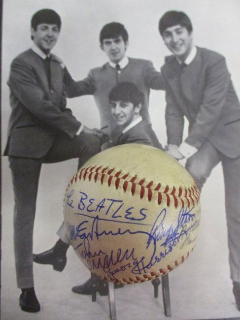 The Beatles Signed National League Baseball Signed by John, Paul, George, Ringo (1 of 2)