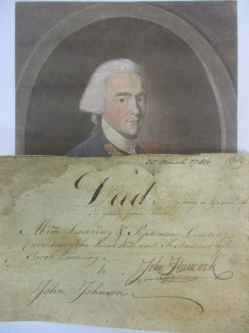 John Hancock Signed 8“ x 5“ Partial Deed Cut – Authenticated with COA (1 of 4)