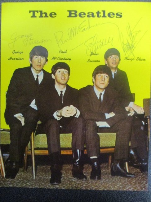The Beatles Signed Authentic 8" x 10" Poster Signed by John, Paul, George, and Ringo (1 of 5)