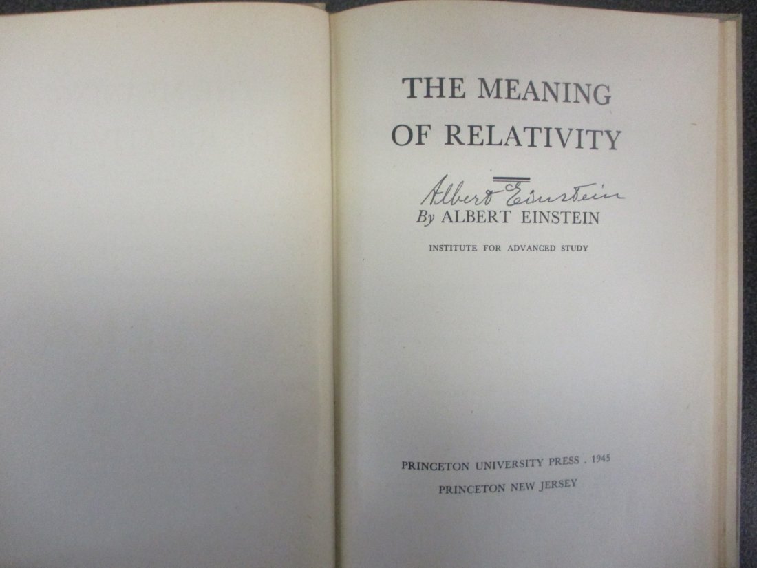 Albert Einstein Signed "The Meaning of Relativity" Book with COA (1 of 4)