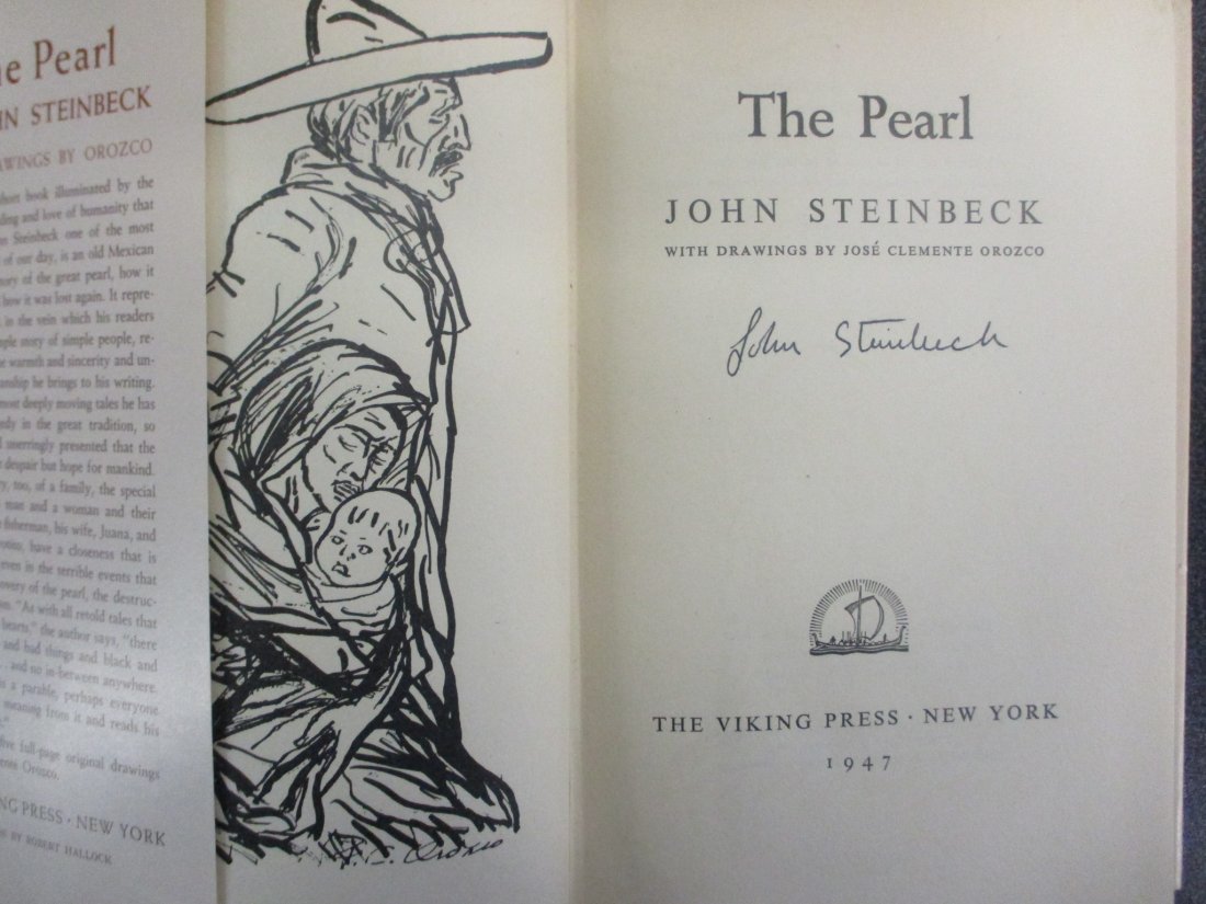 John Steinbeck Signed "The Pearl" with Certificate -Literary Gem (1 of 4)