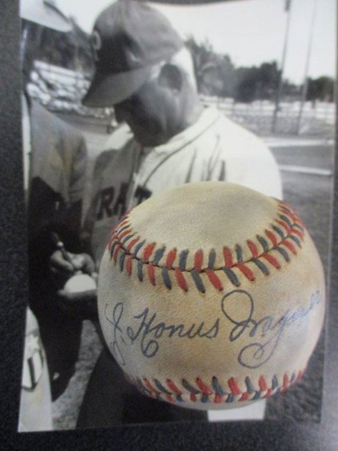 Honus Wagner Autographed Official Red and Blue Stitched Baseball with Certificate (1 of 2)