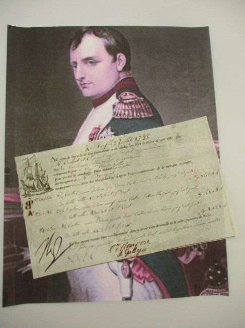 Napoleon Bonaparte Signed Cargo Receipt from 1798 with Certificate (1 of 5)
