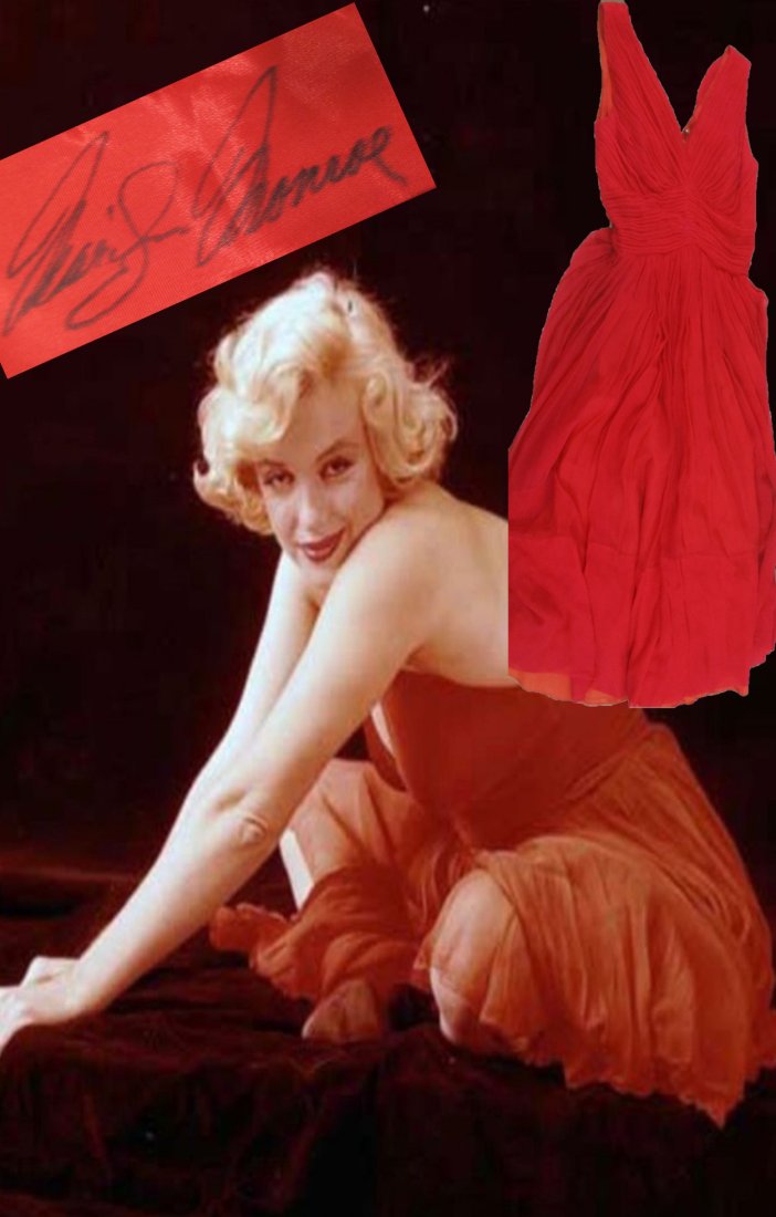 Marilyn Monroe Signed Red Dress from Personal Wardrobe with COA - Rare Collectible (1 of 8)