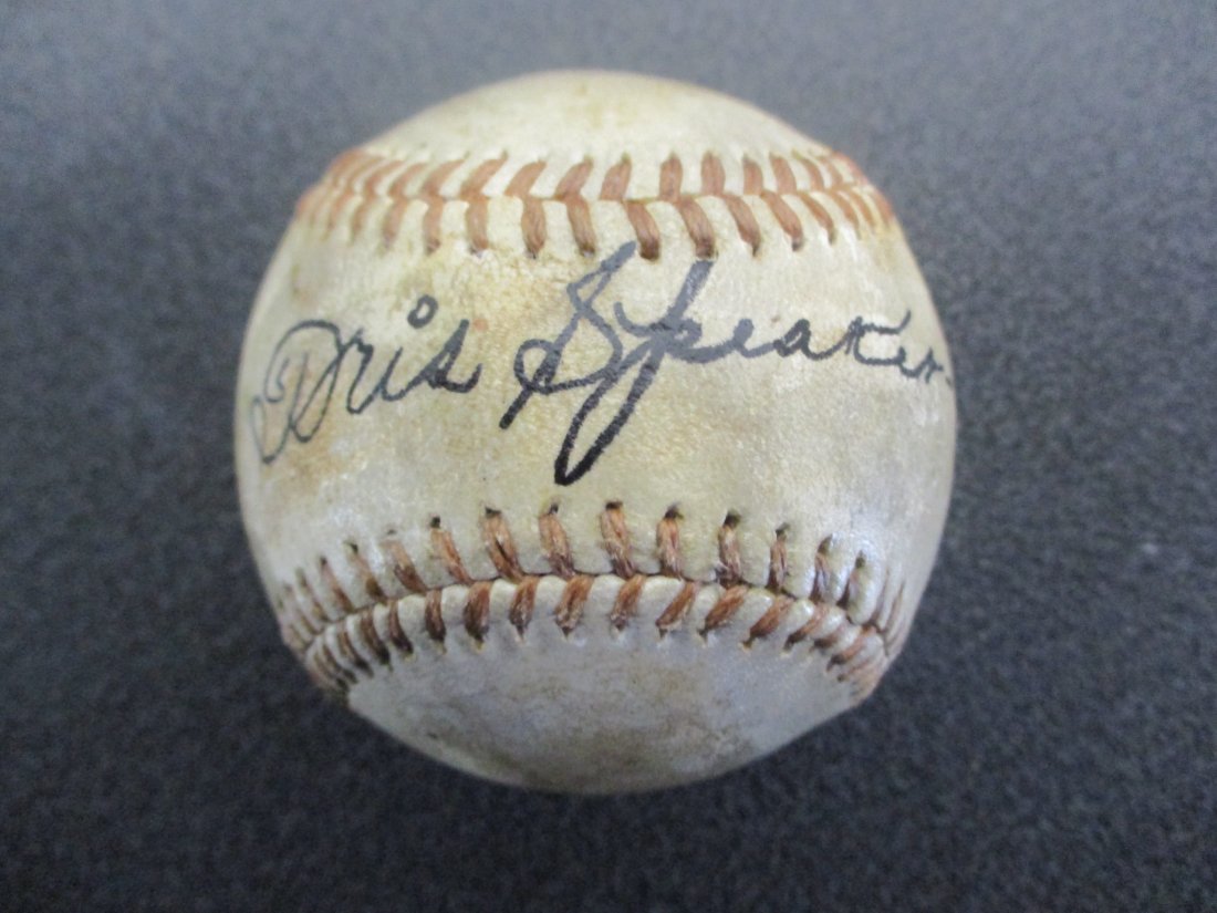 Tris Speaker Signed Official American League Baseball (1 of 2)