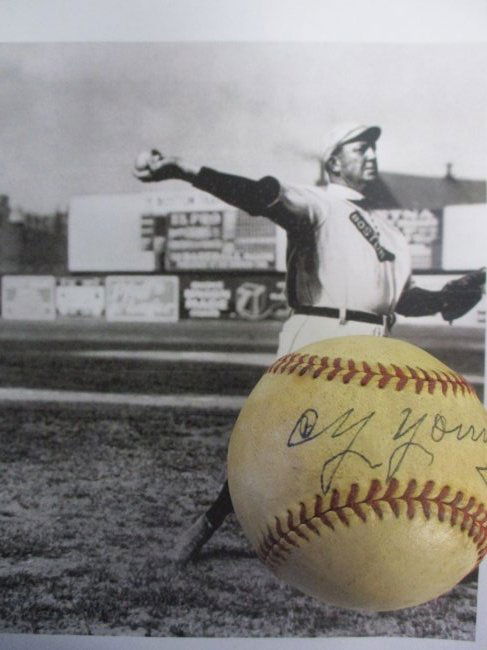 Cy Young Autographed Baseball with Certificate (1 of 2)