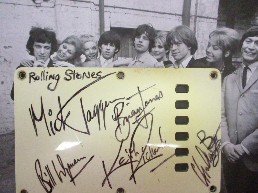 Mick Jagger and the Rolling Stones Signed Guitar Pick Guard with Certificate (1 of 3)