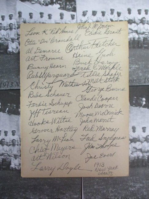 1913 New York Giants Signed Team Roster – A Centennial Time Capsule, Christy Mathewson (1 of 4)