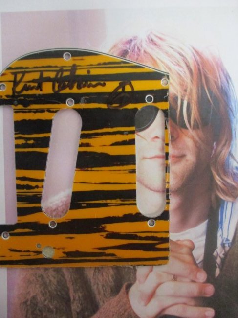 Kurt Cobain Signed Guitar Pick Guard – Nirvana Nostalgia with Certificate (1 of 3)