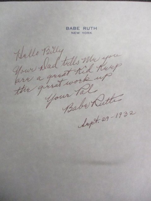 Babe Ruth Signed Personal Note on Exclusive Stationery - Rare Relic from the Sultan of Swat (1 of 3)