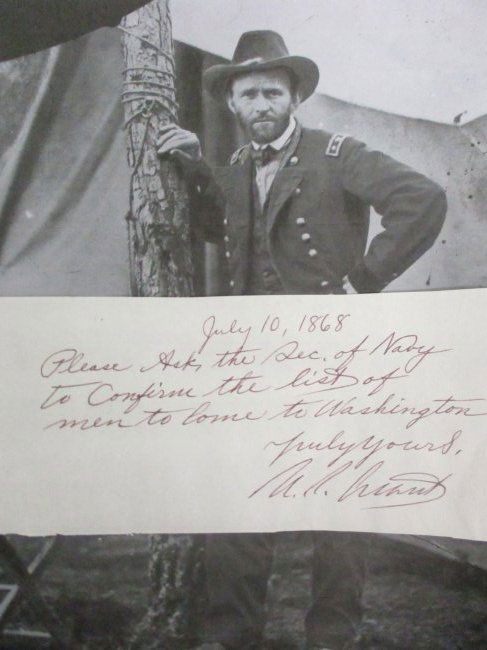 Ulysses S. Grant Signed Note to Secretary of Navy - Dated July 10, 1868 (1 of 3)