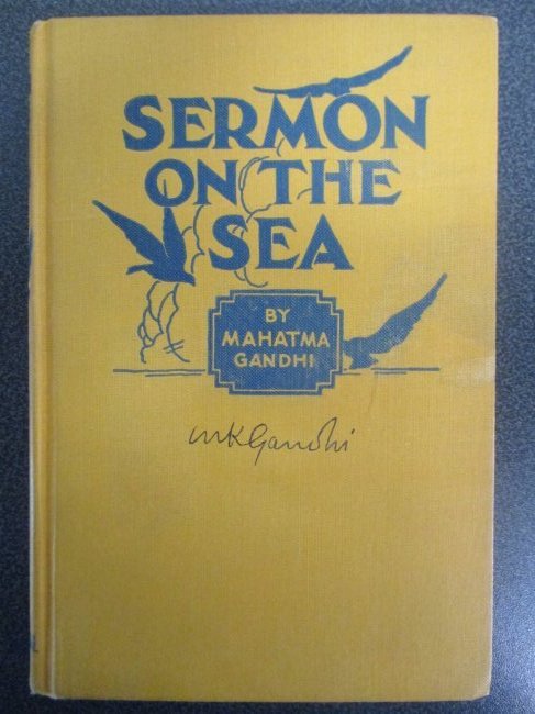 Mahatma Gandhi Double-Signed Book "Sermon on the Sea" (1 of 5)