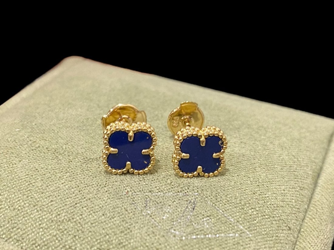 Van Cleef & Arpels, 18K Yellow Gold, Lapis Lazuli, Sweet Alhambra Earstuds (1 of 5)